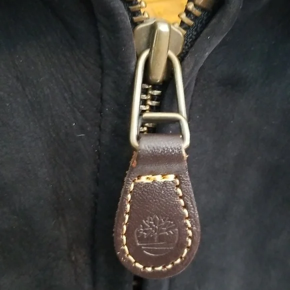 TIMBERLAND Vintage Weatherproof Suede Leather Bomber Black Large - Picture 6 of 12